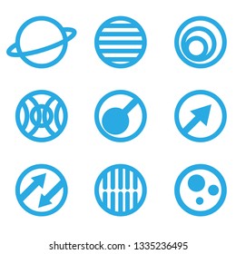 Illustration of abstract blue signs on a White Background