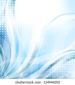 Illustration abstract blue techno background - vector