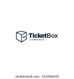 Illustration of abstract box with a check mark that is made modern and clean logo design