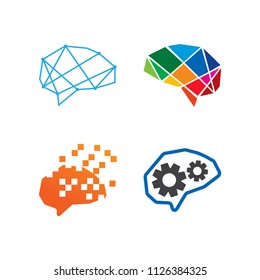 Illustration of abstract brain logo template vector