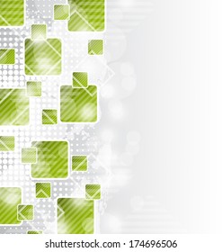 Illustration abstract brochure with squares for design business card - vector