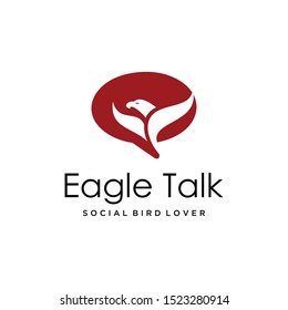 Illustration of abstract bubble talk signs with an eagle bird logo design