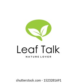 Illustration of abstract bubble talk signs with an tree or leaf sign in them logo design.