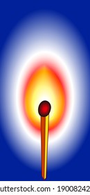 Illustration of abstract burning match