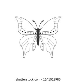 Illustration Abstract Butterfly Outline Icon Isolated Stock Vector ...