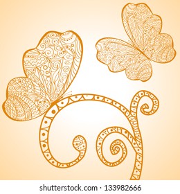 illustration of abstract butterfly patterns