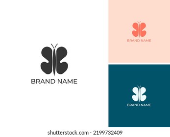 ILLUSTRATION ABSTRACT BUTTERFLY SIMPLE LOGO ICON DESIGN VECTOR