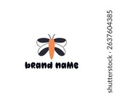ILLUSTRATION ABSTRACT BUTTERFLY WINGS BROWN ORANGE FLAT PASTEL COLOR.LOGO ICON DESIGN TEMPLATE ELEMENT VECTOR	