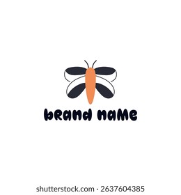 ILLUSTRATION ABSTRACT BUTTERFLY WINGS BROWN ORANGE FLAT PASTEL COLOR.LOGO ICON DESIGN TEMPLATE ELEMENT VECTOR	