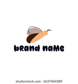 ILLUSTRATION ABSTRACT BUTTERFLY WINGS BROWN ORANGE FLAT PASTEL COLOR.LOGO ICON DESIGN TEMPLATE ELEMENT VECTOR	