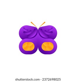 ILUSTRACIÓN ABSTRACTO ALAS DE LA MARCA DE BOTÓN GRADIENTE COLOR DE ÁRBOL PÚRPLE NARANJA.VECTOR DE ELEMENTO DE LA PLANTILLA DE DISEÑO DE ICONOS DE LOGO