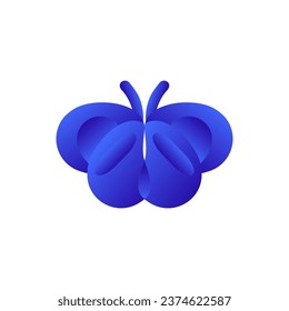 ILLUSTRATION ABSTRACT BUTTERFLY WINGS GRADIENT BLUE COLOR.LOGO ICON DESIGN TEMPLATE ELEMENT VECTOR