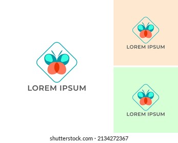 ILLUSTRATION ABSTRACT BUTTERFLY WINGS LOGO DESIGN VECTOR