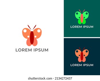 ILLUSTRATION ABSTRACT BUTTERFLY WINGS LOGO DESIGN VECTOR