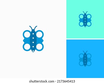 ILLUSTRATION ABSTRACT BUTTERFLY WINGS LOGO DESIGN VECTOR