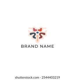 ILLUSTRATION ABSTRACT BUTTERFLY WINGS ORANGE FLAT PASTEL COLOR.LOGO ICON DESIGN TEMPLATE ELEMENT VECTOR