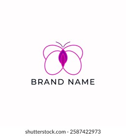 ILLUSTRATION ABSTRACT BUTTERFLY WINGS PINK FLAT COLOR.LOGO ICON DESIGN TEMPLATE ELEMENT VECTOR	