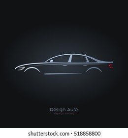 Illustration of abstract car. Vector logo design template.