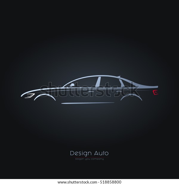 Illustration of abstract car. Vector logo\
design template.