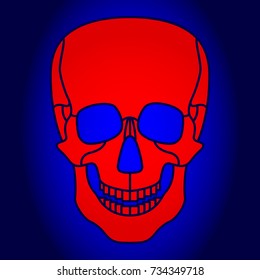 Illustration of the abstract cartoon spooky skull icon