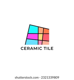ILUSTRACIÓN ABSTRACTO SUELO DE BALDOSAS CERAMICAS SIMPLE DISEÑO DE PLANTILLA DE LOGOTIPO MINIMALISTA