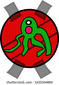 Illustration abstract character of the corona virus that has been sealed and cannot be separated logo design