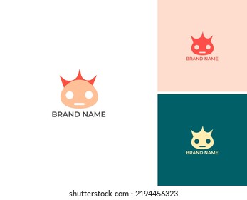 ABSTRAKTE BILDSCHIRM EINFACHE FLÄCHE MIT CROWN LOGO ICON DESIGN VEKTOR