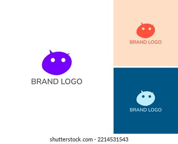 ILLUSTRATION ABSTRACT CHARACTER SIMPLE FACE LOGO ICON DESIGN VECTOR