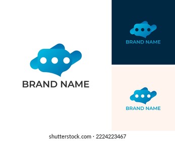 ILUSTRACIÓN ABSTRACTO CHAT SIMPLE VECTOR MODERNO DE DISEÑO DE LOGOTIPO