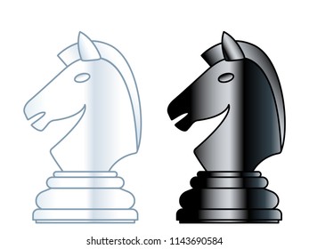 Illustration of the abstract chess knight pieces