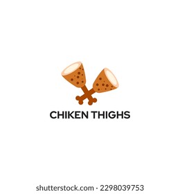 ILLUSTRATION ABSTRACT CHICKEN THIGHS BROWN COLOR SIMPLE MINIMALIST LOGO ICON DESIGN VECTOR
