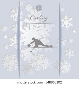 illustration abstract Christmas Background with 3D effect, winter concept. vector curling game