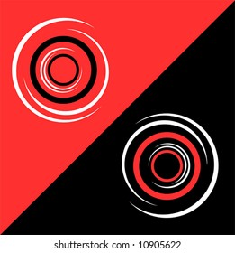 Illustration of Abstract Circle background made from different colored curled objects