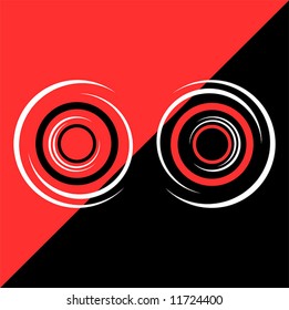 Illustration of Abstract Circle background made from different colored curled objects