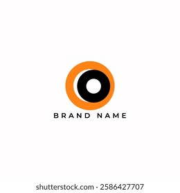 ILLUSTRATION ABSTRACT CIRCLE CAMERA LENS LETTER O SIMPLE LOGO ICON BLACK ORANGE COLOR TEMPLATE DESIGN ELEMENT VECTOR. GOOD FOR PHOTO STUDIO, APPS