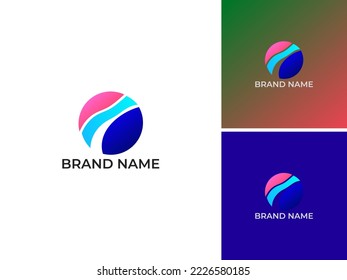 ILLUSTRATION ABSTRACT CIRCLE GRADIENT COLOR LOGO ICON DESIGN VECTOR