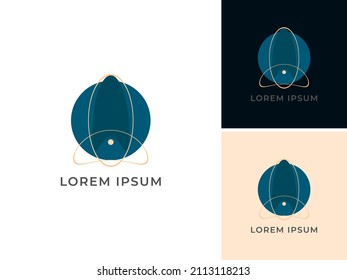 ILUSTRACIÓN ABSTRACTO CIRCLE ROCKET LÍNEA DE LOGOTIPO VECTOR DE ICONO