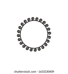 Illustration abstract circle sun line art mono line badge logo vector design