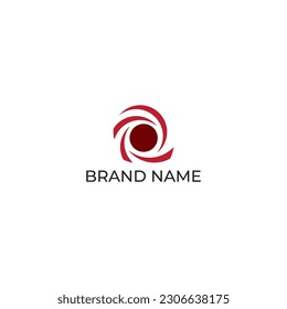 ILLUSTRATION ABSTRACT CIRCLE SWIRL LETTER R MINIMALIST LOGO ICON TEMPLATE DESIGN VECTOR