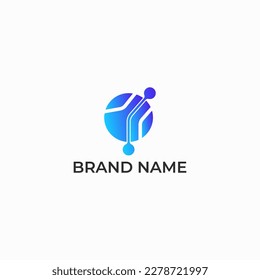 ILLUSTRATION ABSTRACT CIRCLE TECH GRADIENT COLOR LOGO ICON DESIGN VECTOR