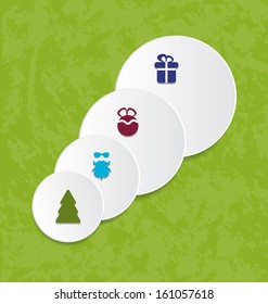 Illustration abstract circles with Christmas decoration elements - vector