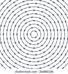 Illustration of the abstract circular barbed wire pattern