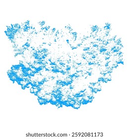 ILLUSTRATION ABSTRACT CLOUD MESSY GRUNGE BLUE GRAINY TEXTURE ISOLATED ON WHITE BACKGROUND. DISTRESS DIRTY ROUGH MONOCHROME COLOR DESIGN VECTOR