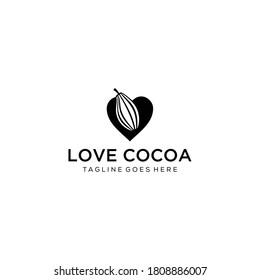 Illustration abstract cocoa connect with love/heart sign 