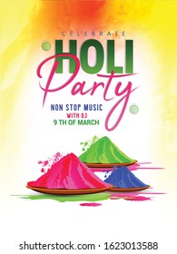 illustration of abstract colorful background Happy Holi for color festival of India celebration