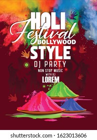 illustration of abstract colorful background Happy Holi for color festival of India celebration