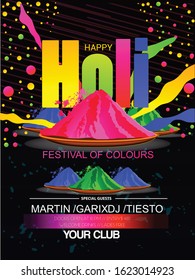 illustration of abstract colorful background Happy Holi for color festival of India celebration