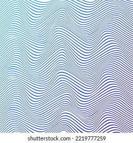 ILLUSTRATION ABSTRACT COLORFUL BLUE GRADIENT WAVY LINE PATTERN BACKGROUND. COVER DESIGN 