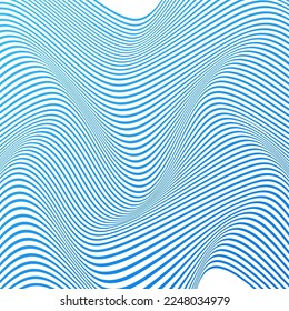 ILLUSTRATION ABSTRACT COLORFUL BLUE GRADIENT WAVY LINE PATTERN BACKGROUND. COVER DESIGN 