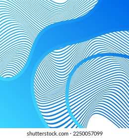 ILLUSTRATION ABSTRACT COLORFUL BLUE GRADIENT WAVY LINE PATTERN BACKGROUND. COVER DESIGN 